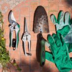 Ein Gartenschrank bietet Platz fuer Zubehoer