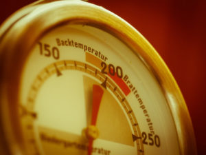 Nahaufnahme eines Grillthermometers