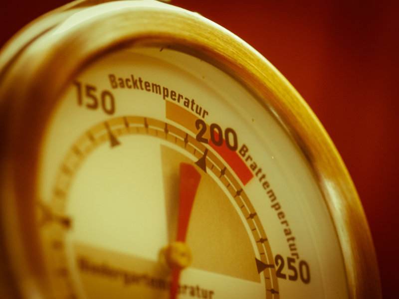 Nahaufnahme eines Grillthermometers
